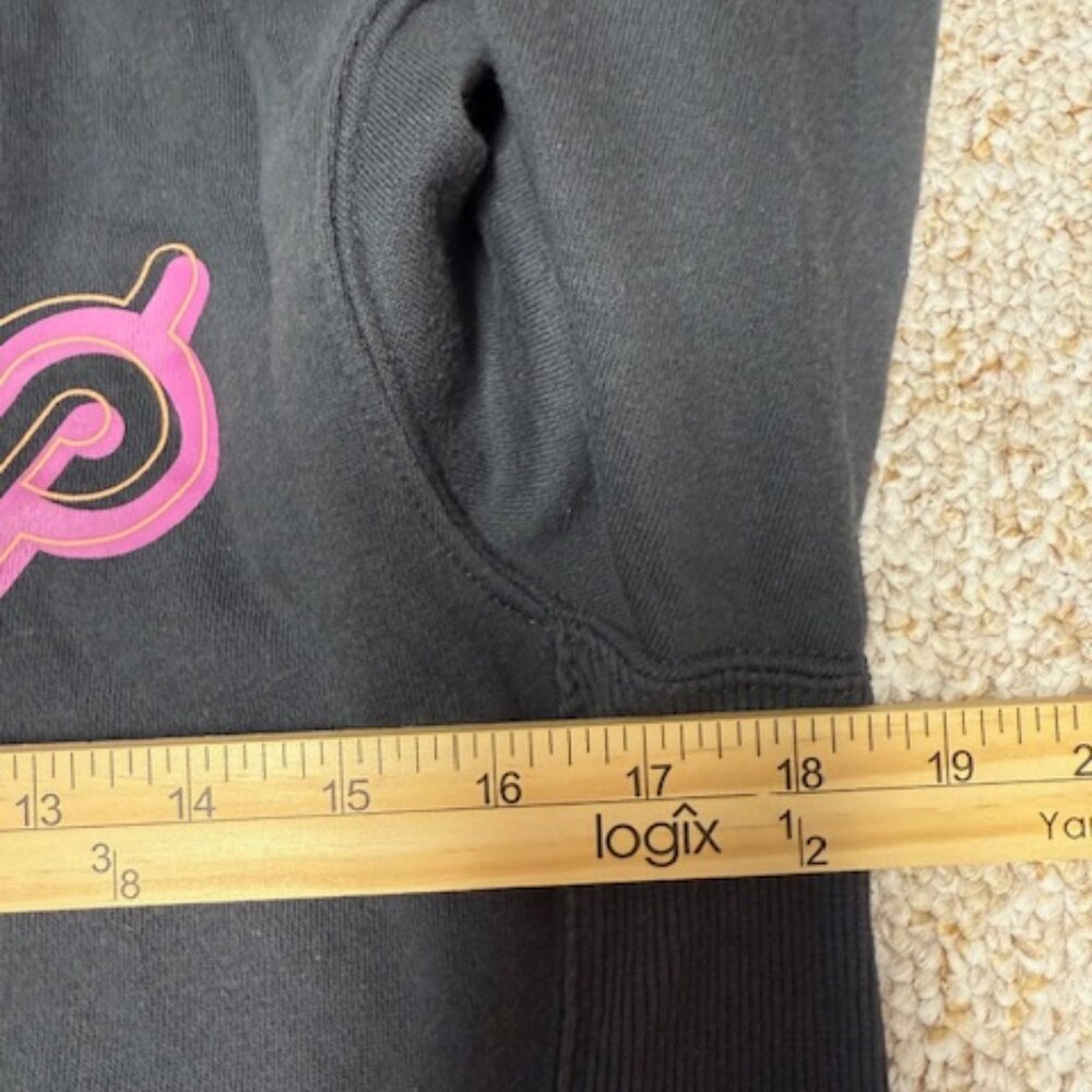 PELOTON ultimate fleece full zip hoodie black charcoal logo tie dye Sz Small - Picture 4 of 11